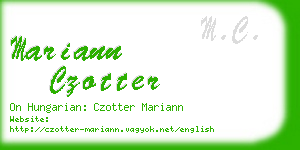 mariann czotter business card